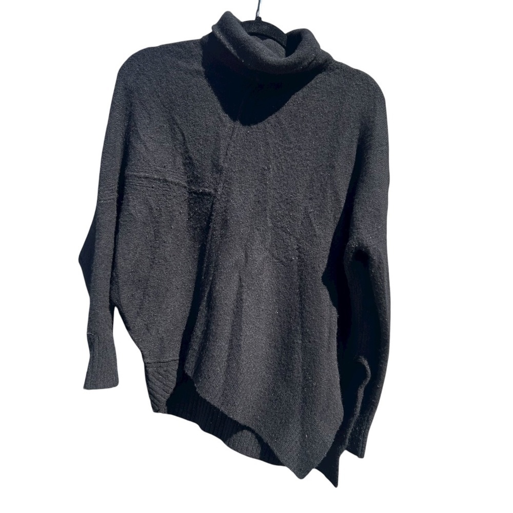 ALLSAINTS Wool Sweater Black Lock Roll Neck Asymmetrical Size Small
